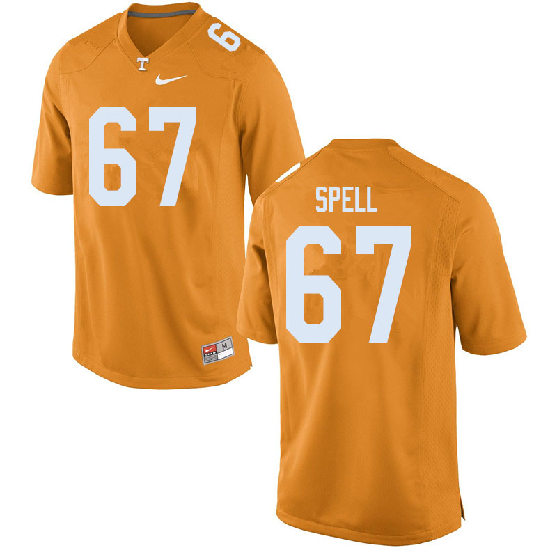 Men #67 Airin Spell Tennessee Volunteers College Football Jerseys Sale-Orange